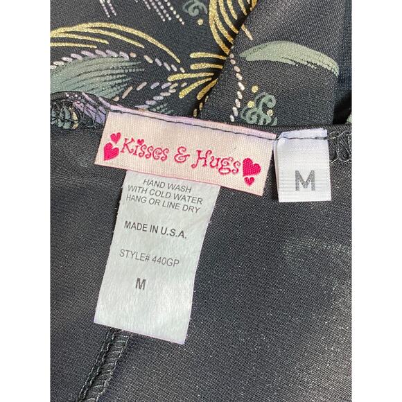 Vintage Kisses & Hugs Womens Y2K Whimsigoth Midi Dress Size M Dark Floral Grunge - Picture 6 of 10